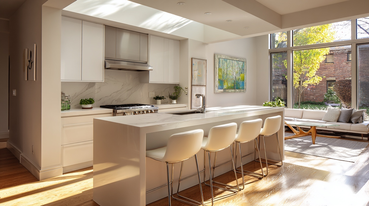 1 kitchen island with bar seating