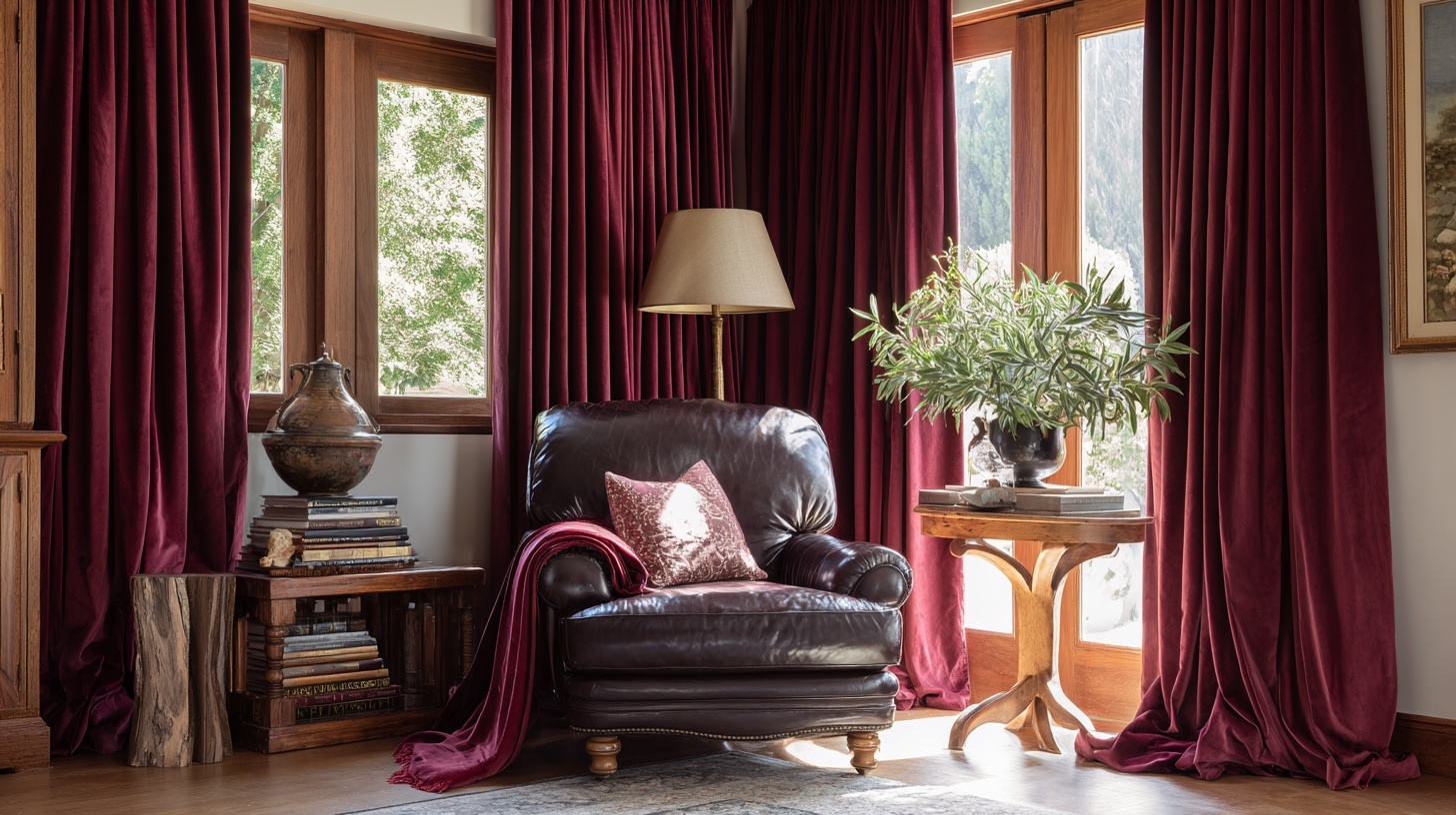 7 add heavy velvet curtains