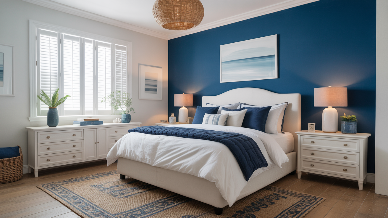 accent walls in ocean inspired colors