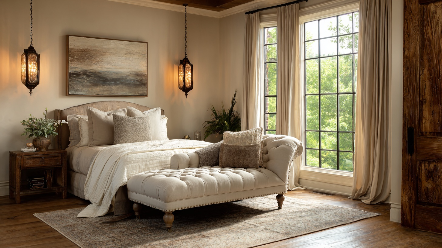 add a chaise lounge or upholstered bench