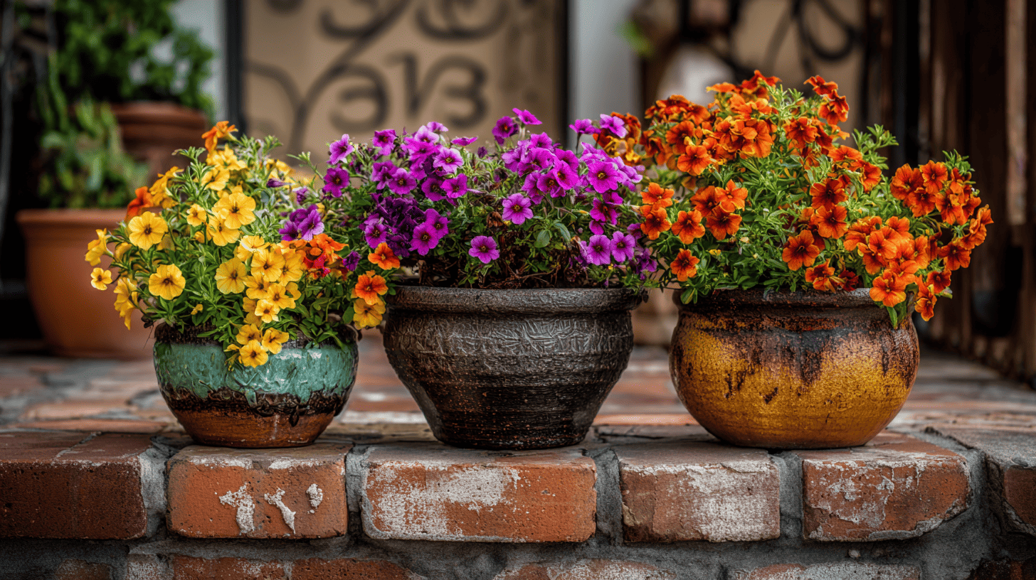 add colorful potted plants