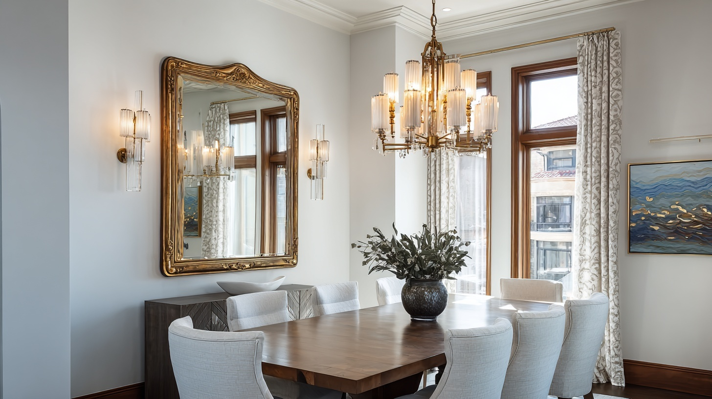 add large mirrors with gilded frames