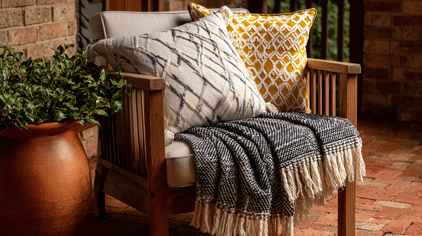 add outdoor cushions and pillows