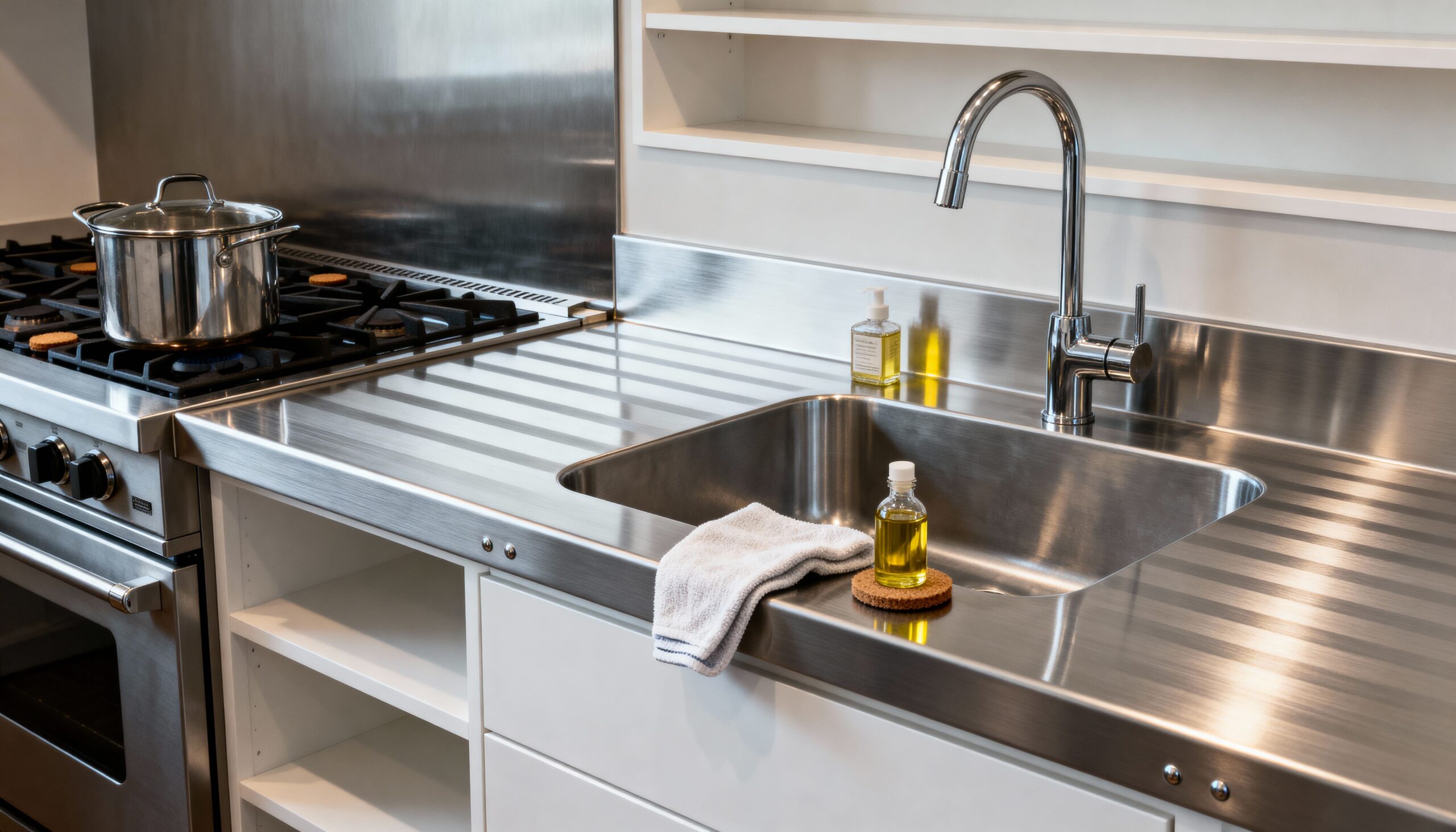 add stainless steel surfaces