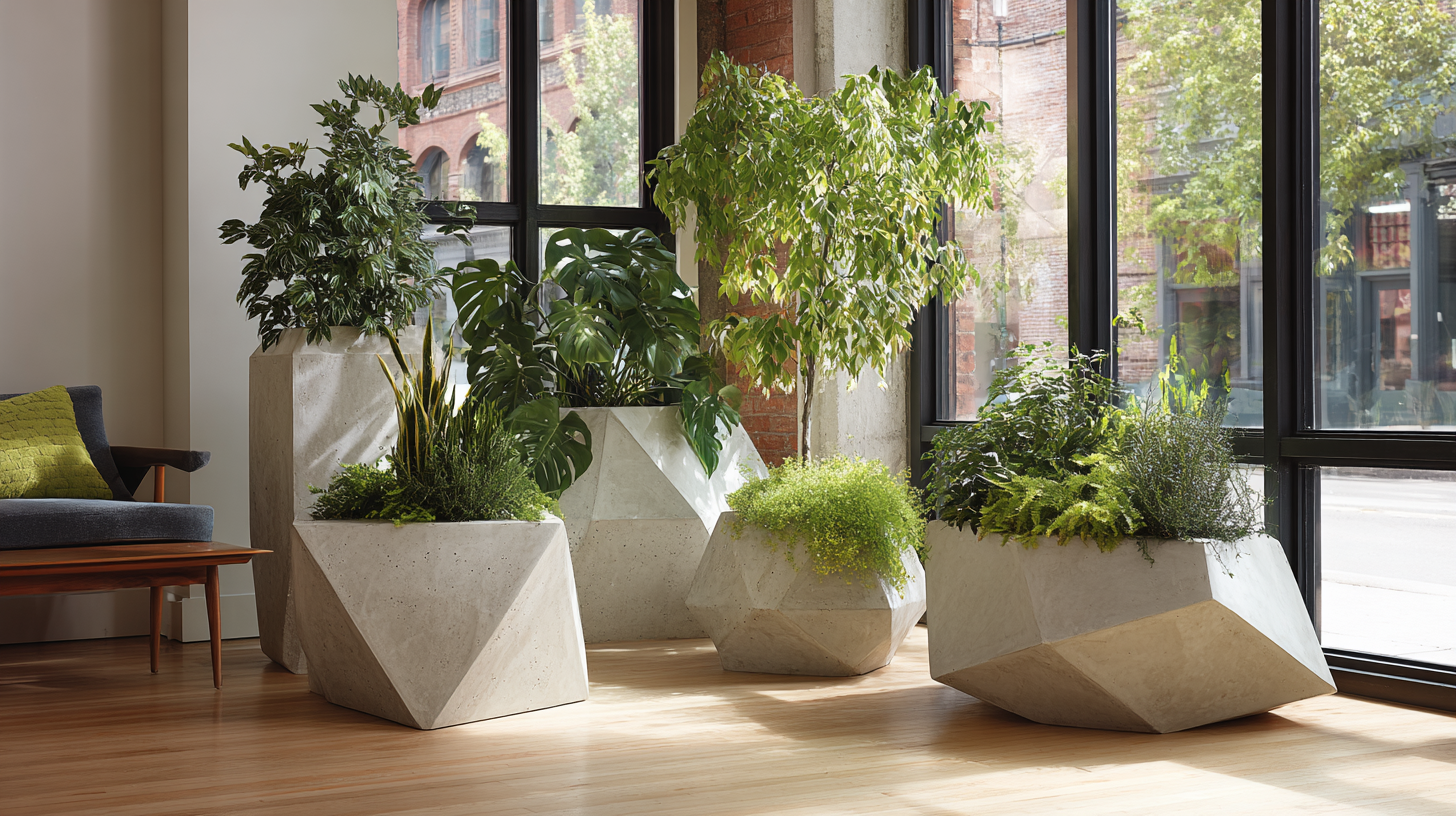 angular indoor plant displays