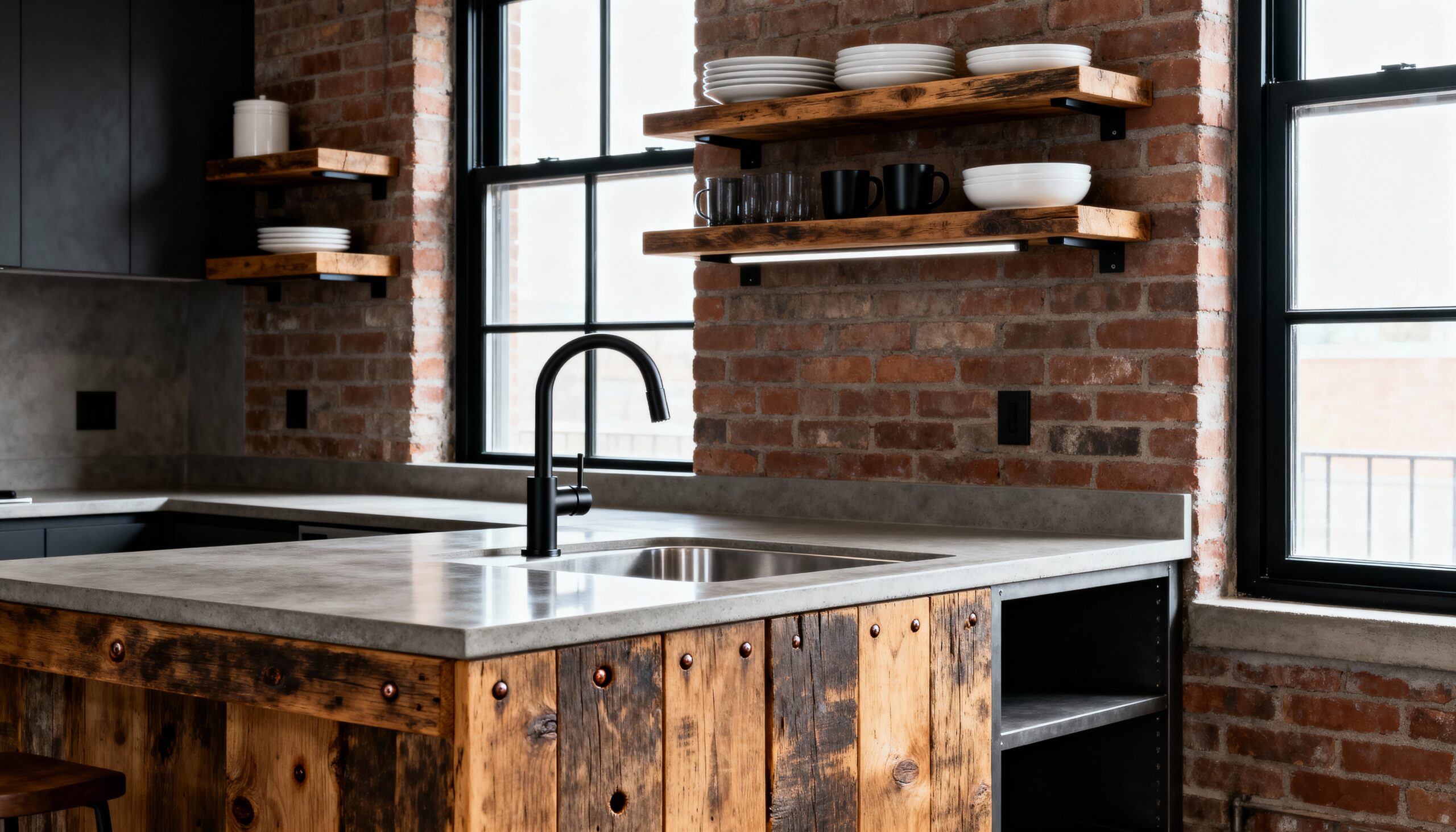 blend reclaimed wood accents