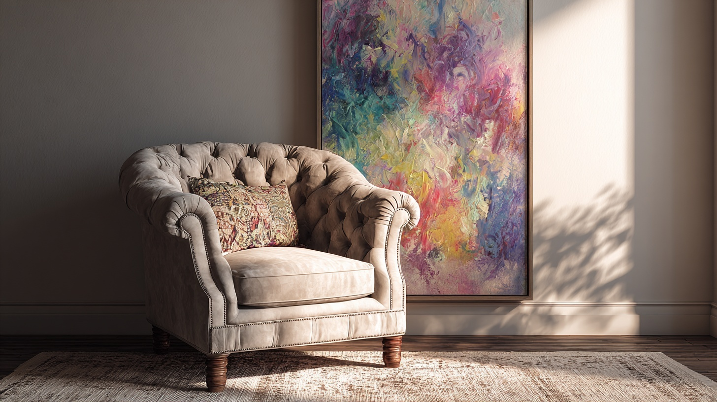 blend traditional furniture with modern art