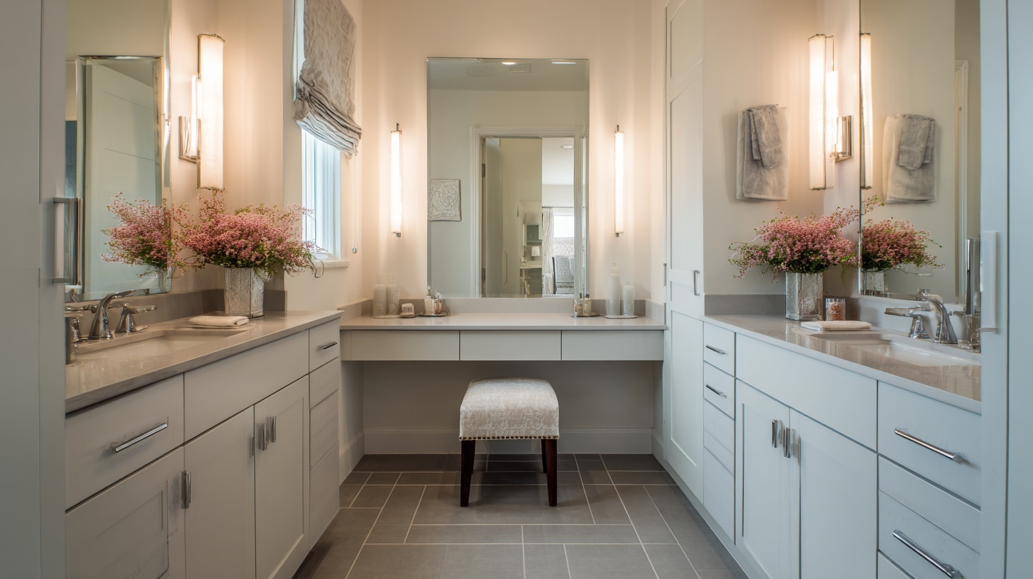 built in makeup and grooming station