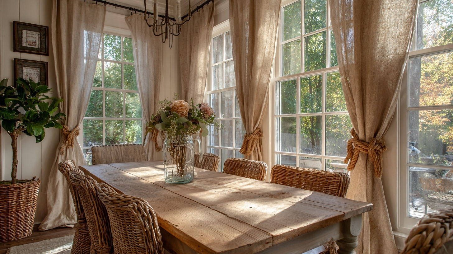 burlap window treatments