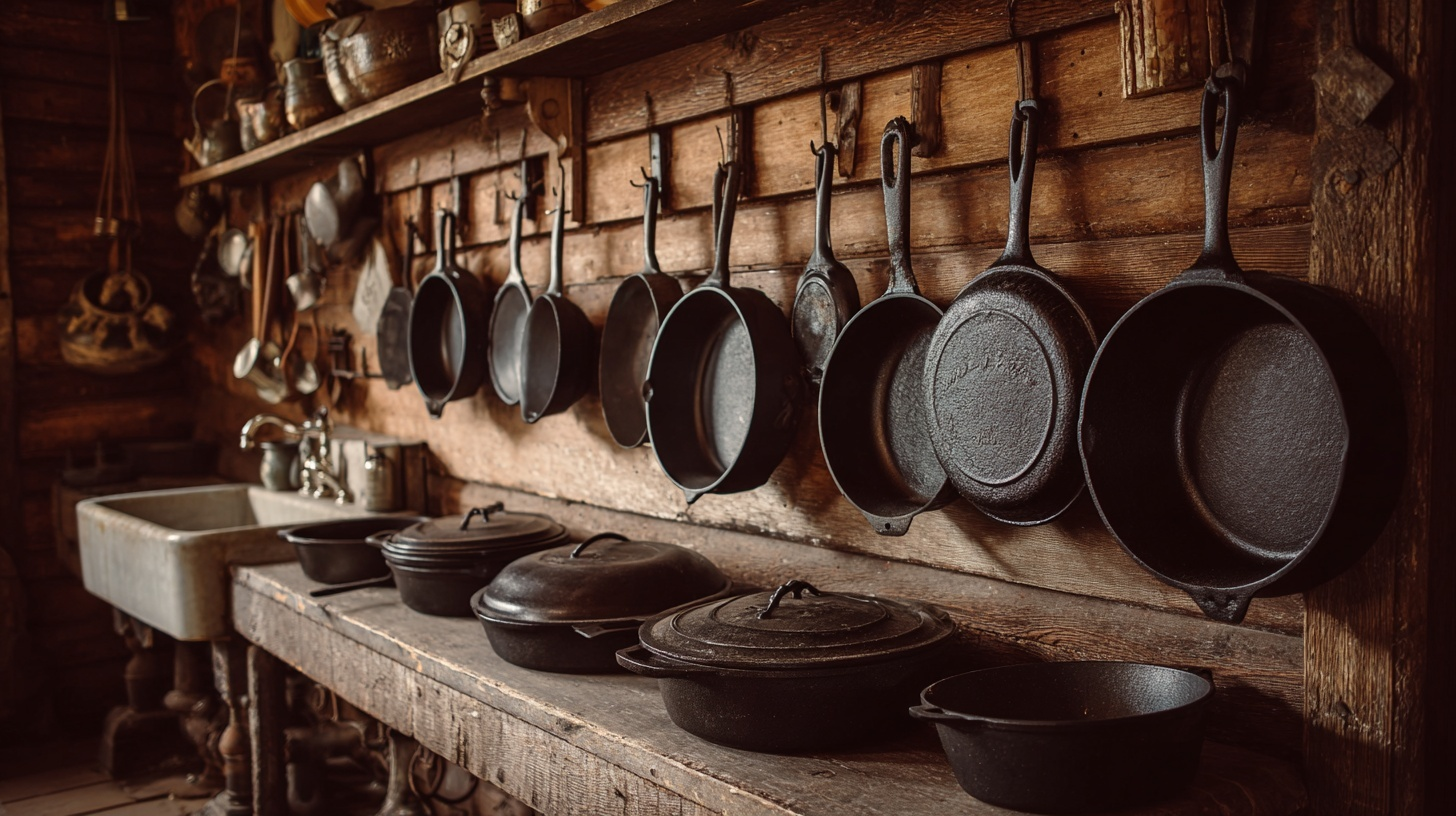 cast iron cookware display