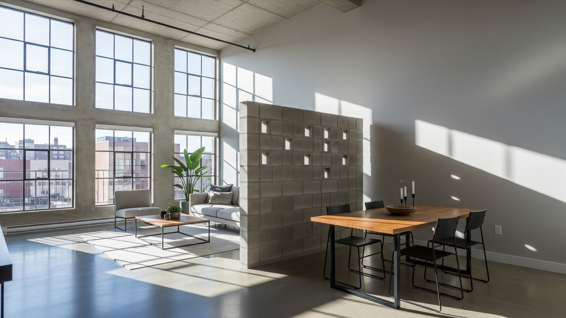 concrete block room dividers