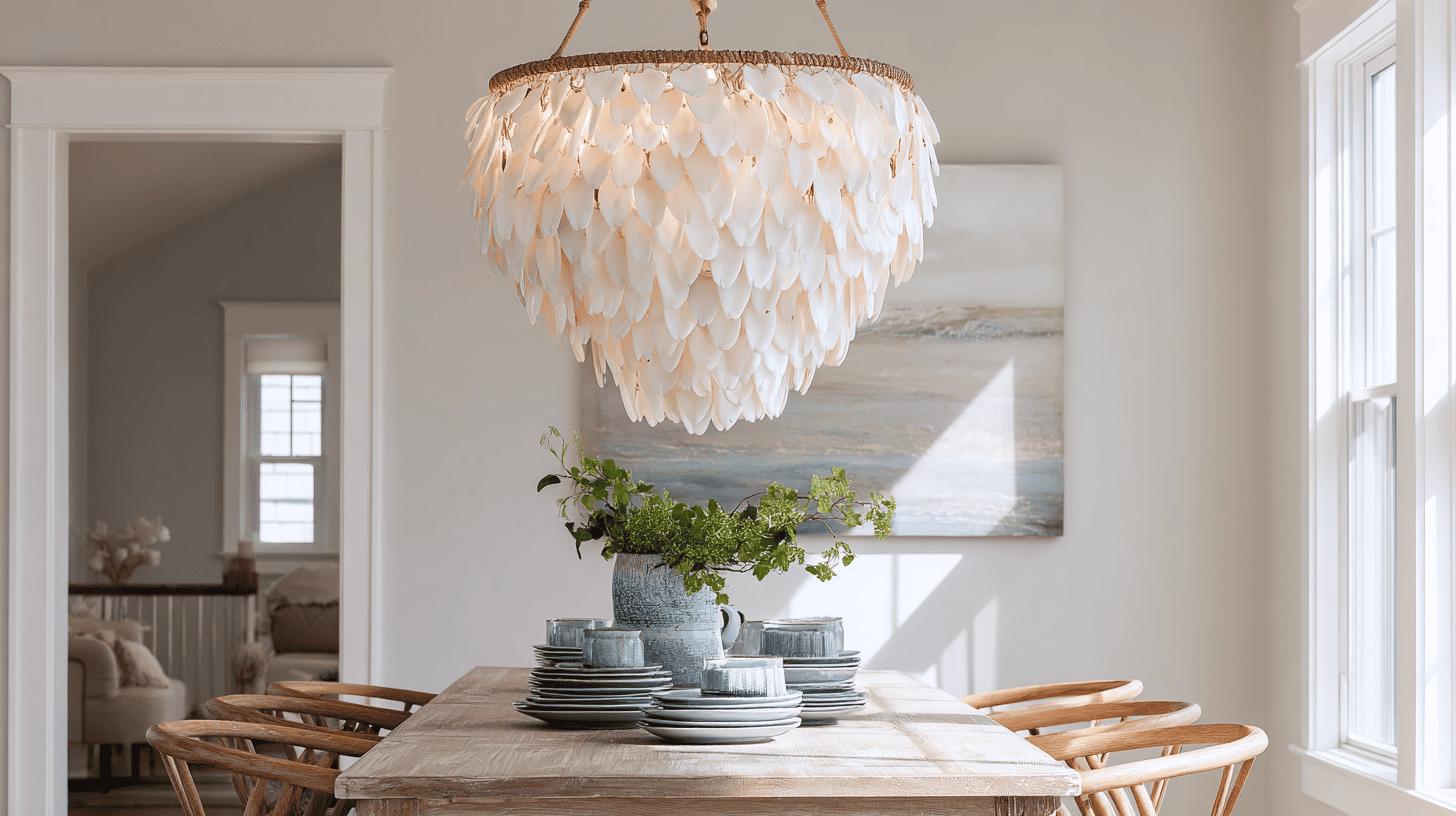 coral or shell chandeliers