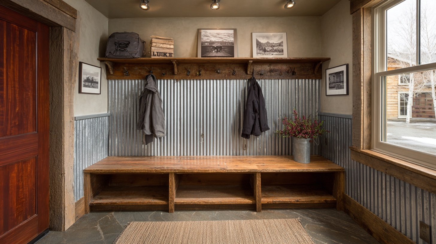 corrugated metal wainscoting