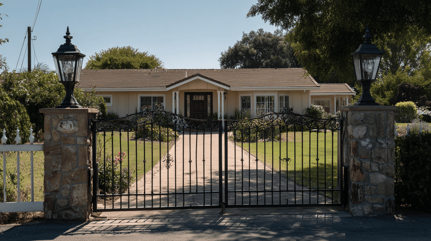 decorative iron outdoor gates