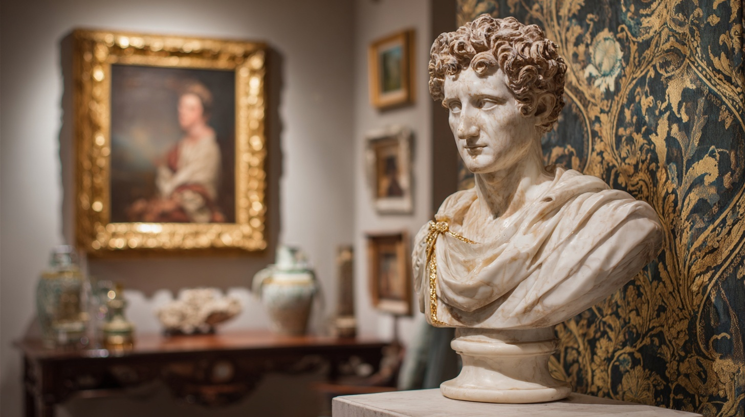 display classical art and sculptures