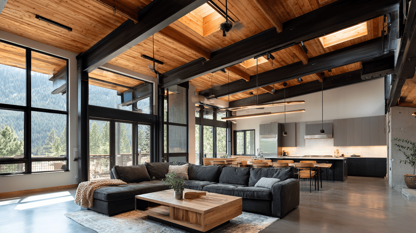 exposed steel beam architecture