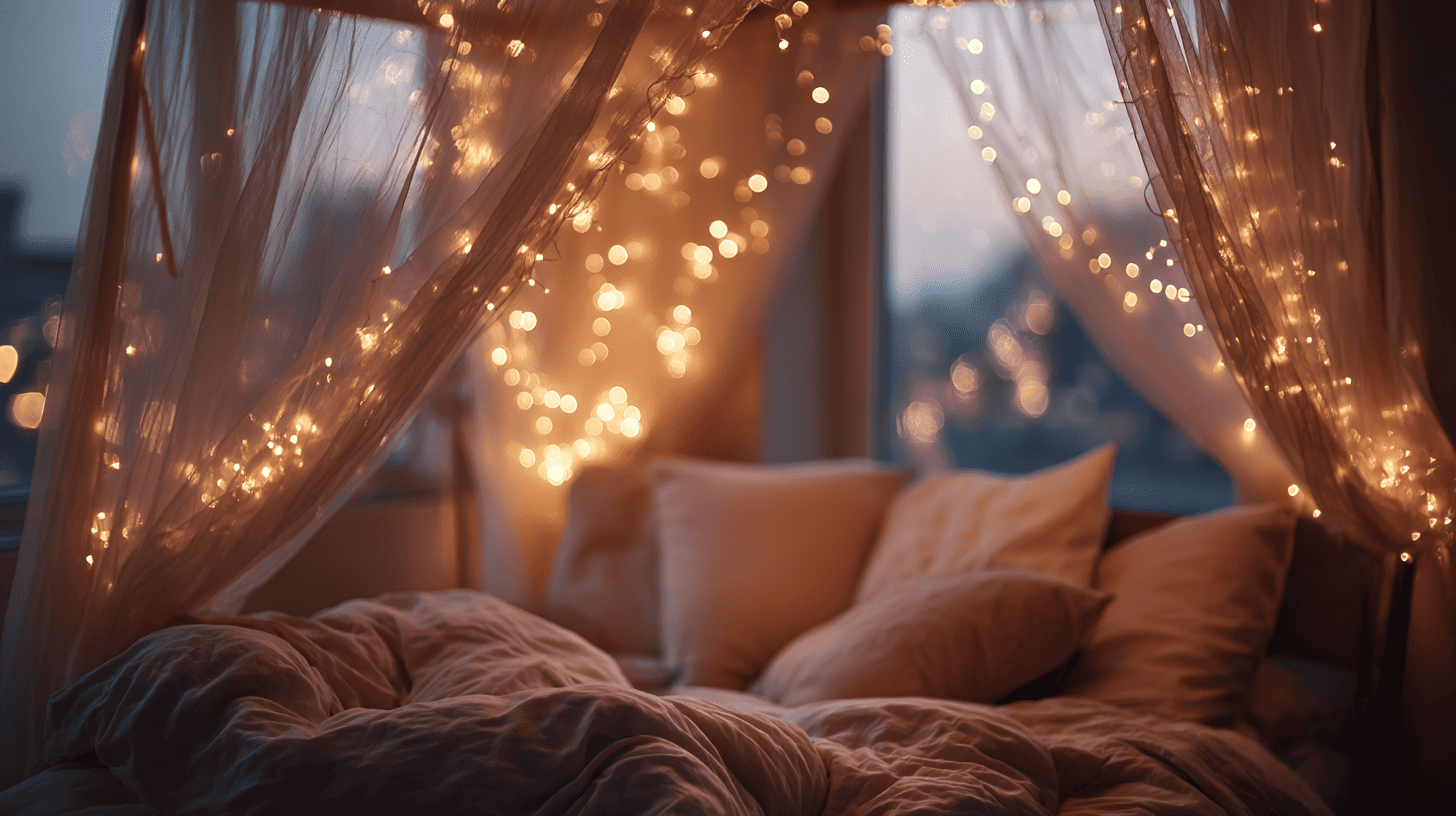 fairy light canopy beds