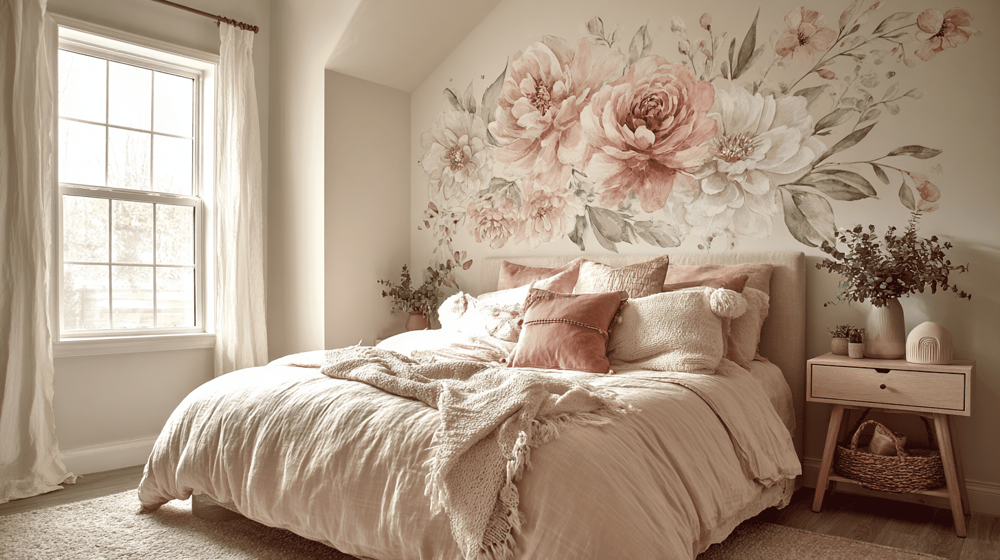 floral wall decals or wallpaper