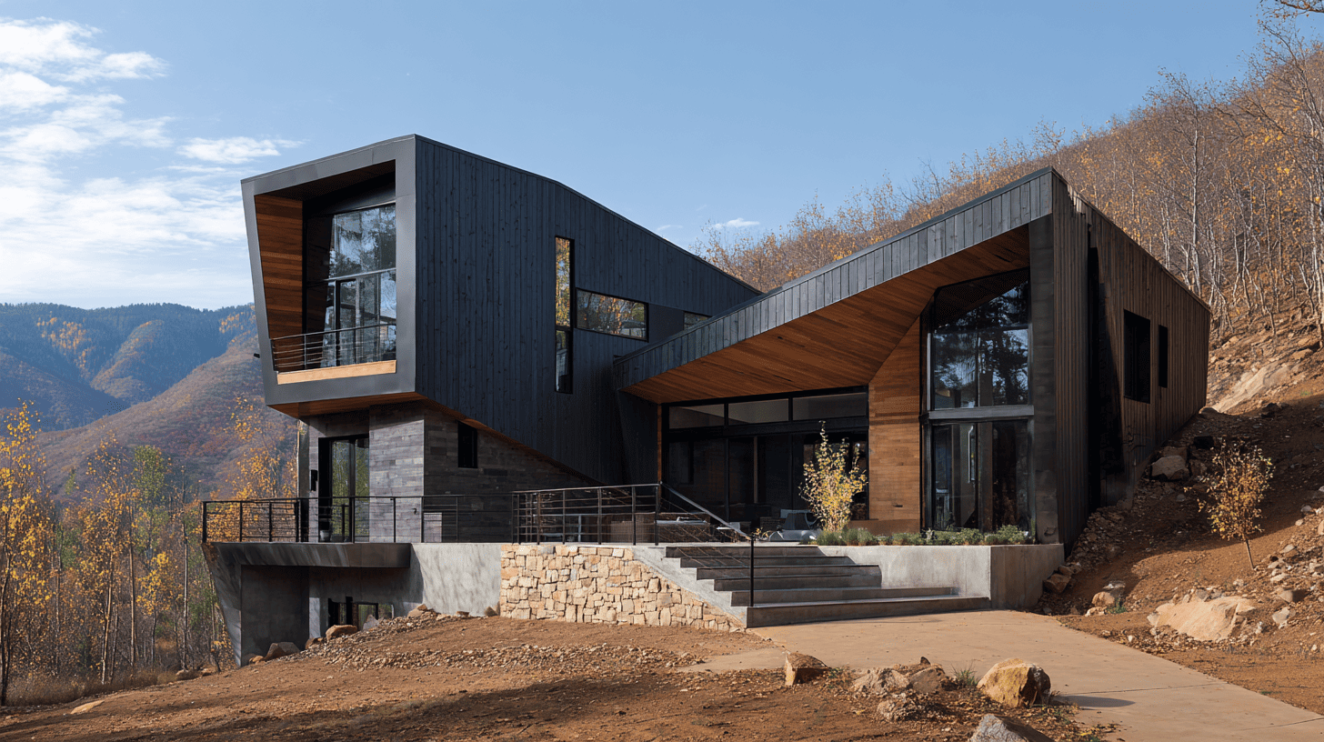 geometric mountain house architecture