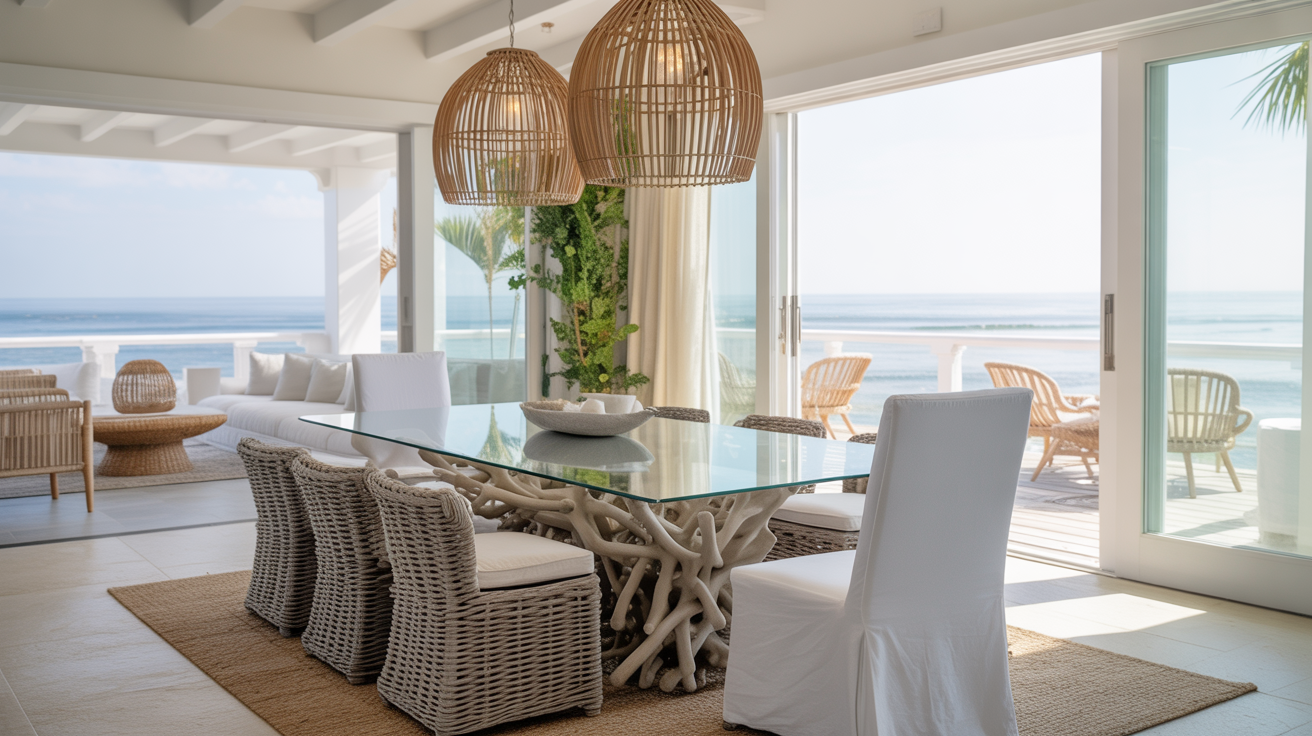 glass dining tables with wooden bases