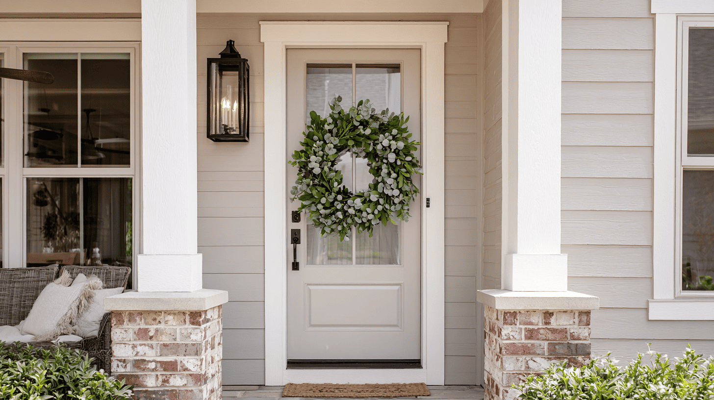 hang a beautiful front door wreath
