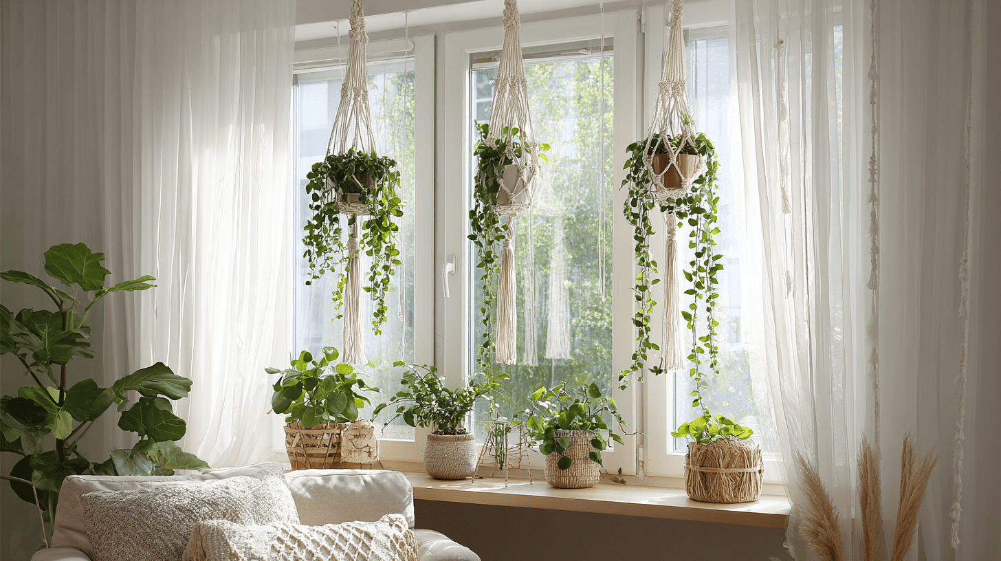hanging macrame plant holders