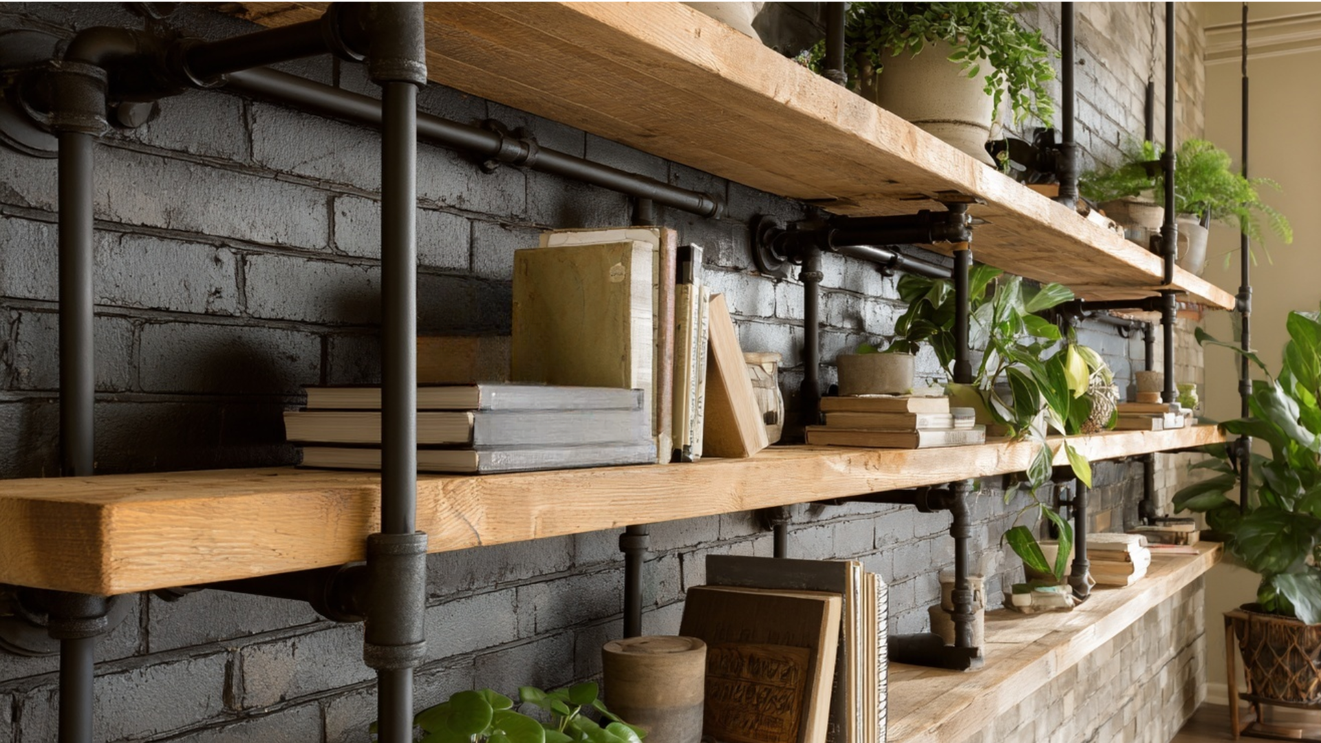 iron pipe shelving