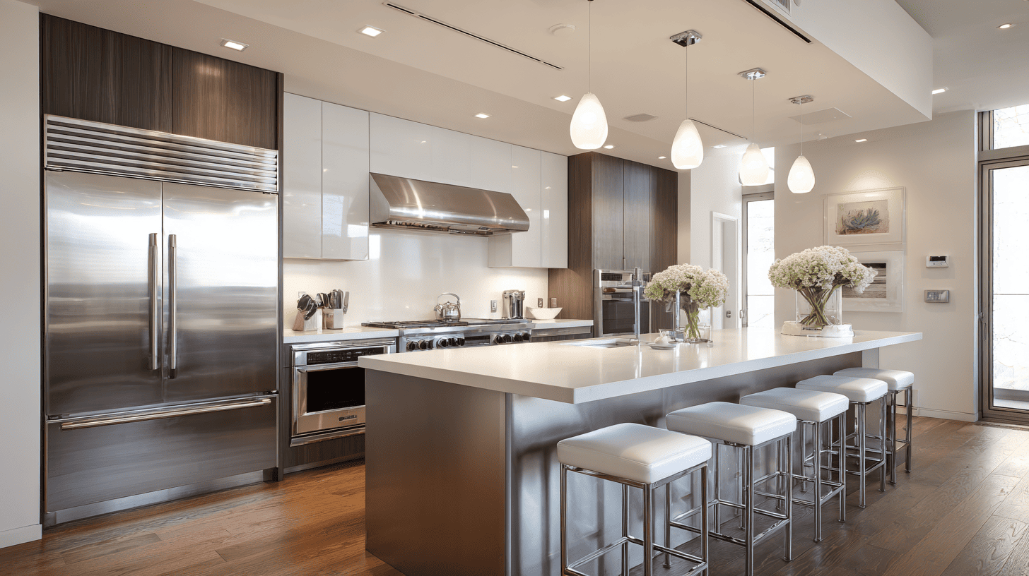 matte steel appliances