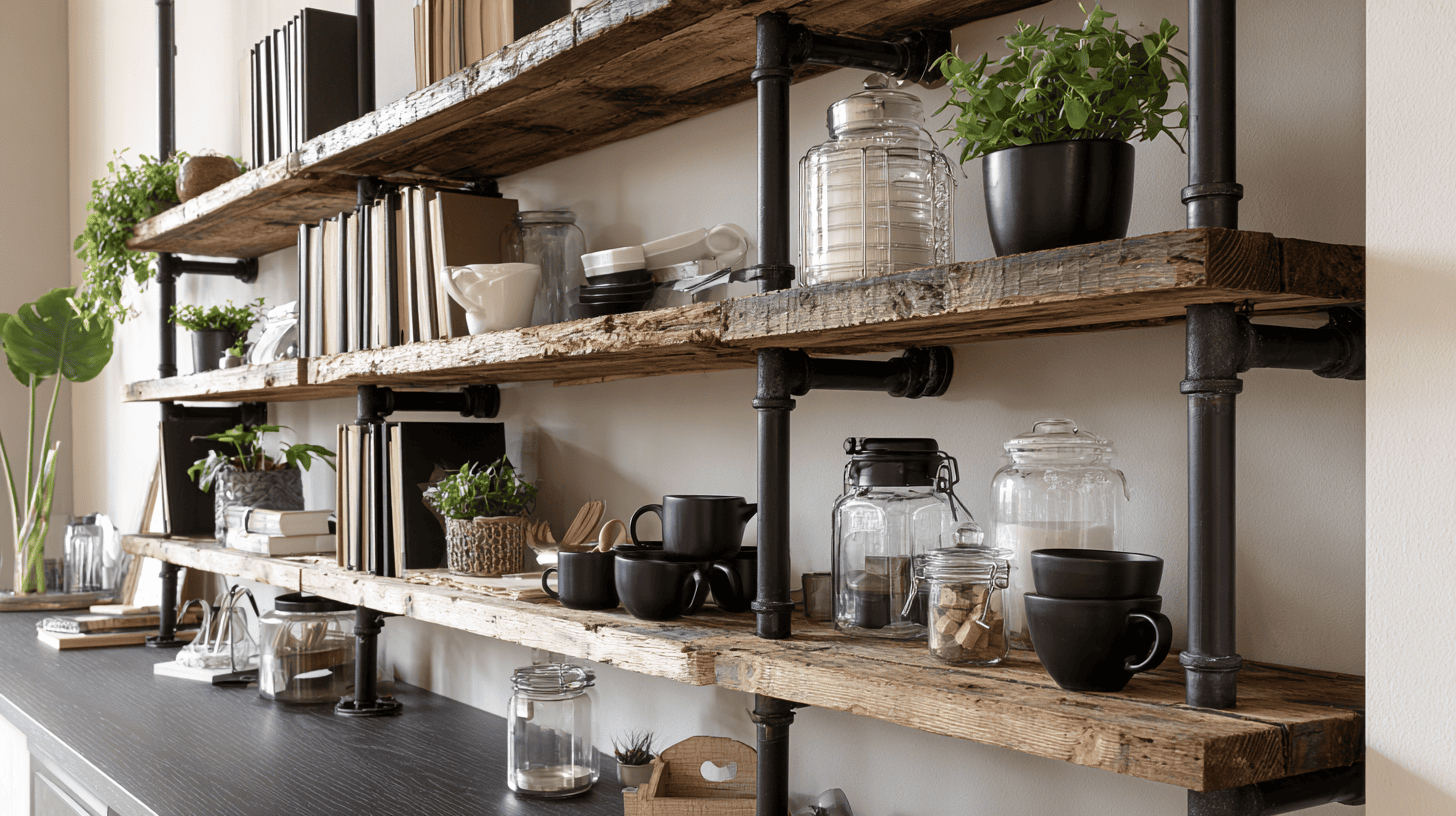 metal pipe shelving