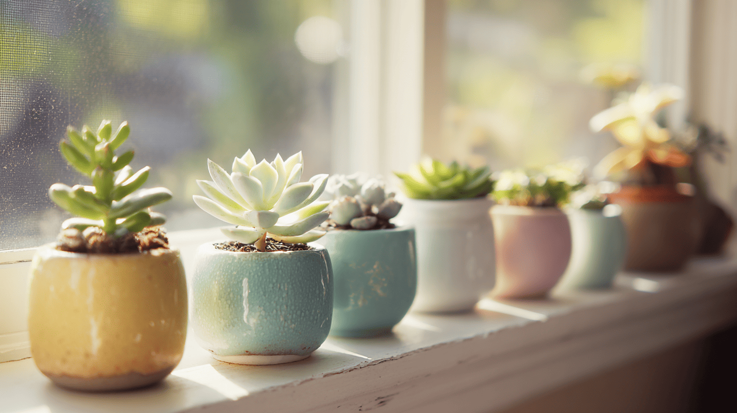 mini succulent garden display