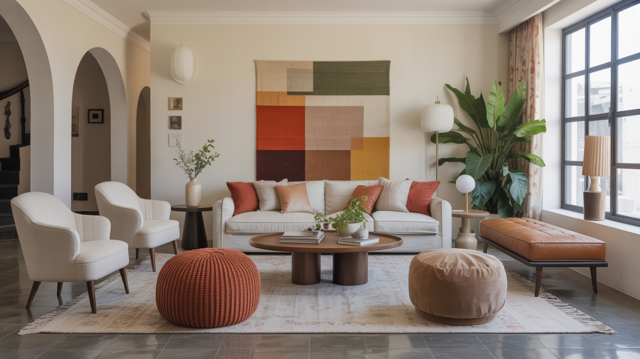 mix n match seating different fabrics and styles