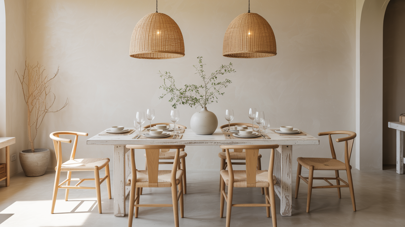 mix of wood and white finishes