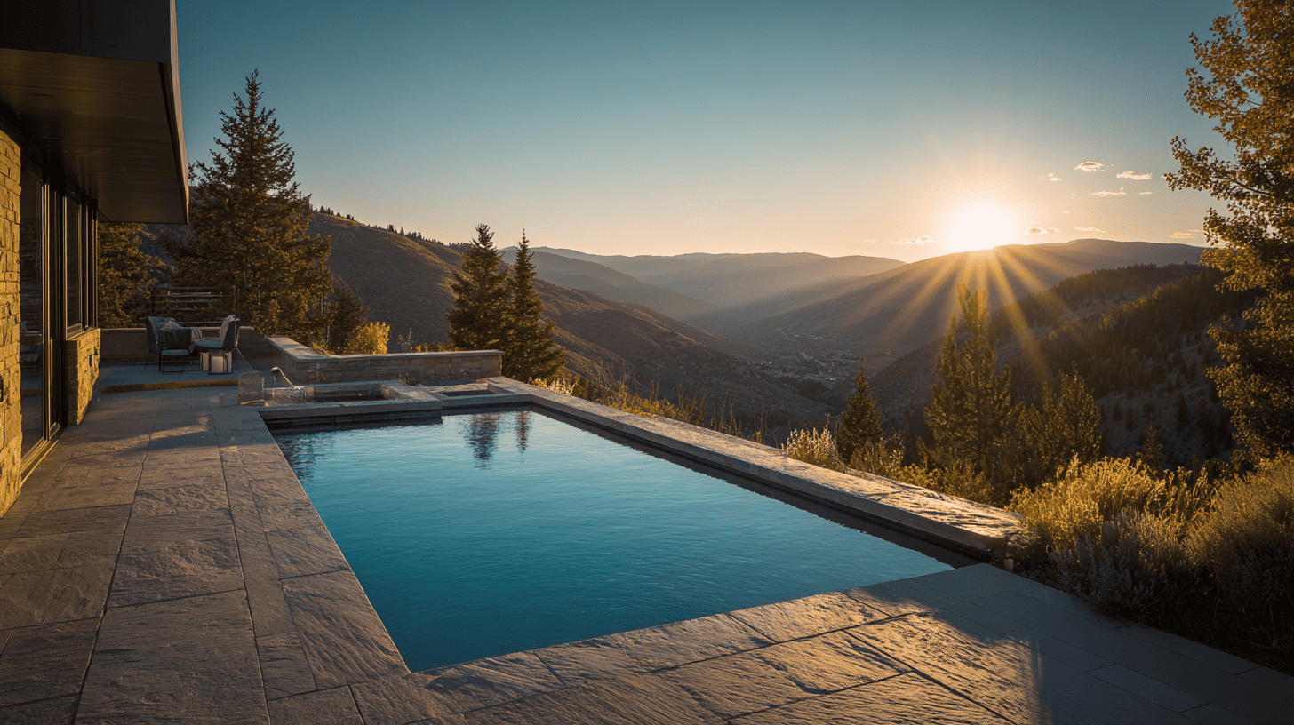modern mountain pool and spa areas