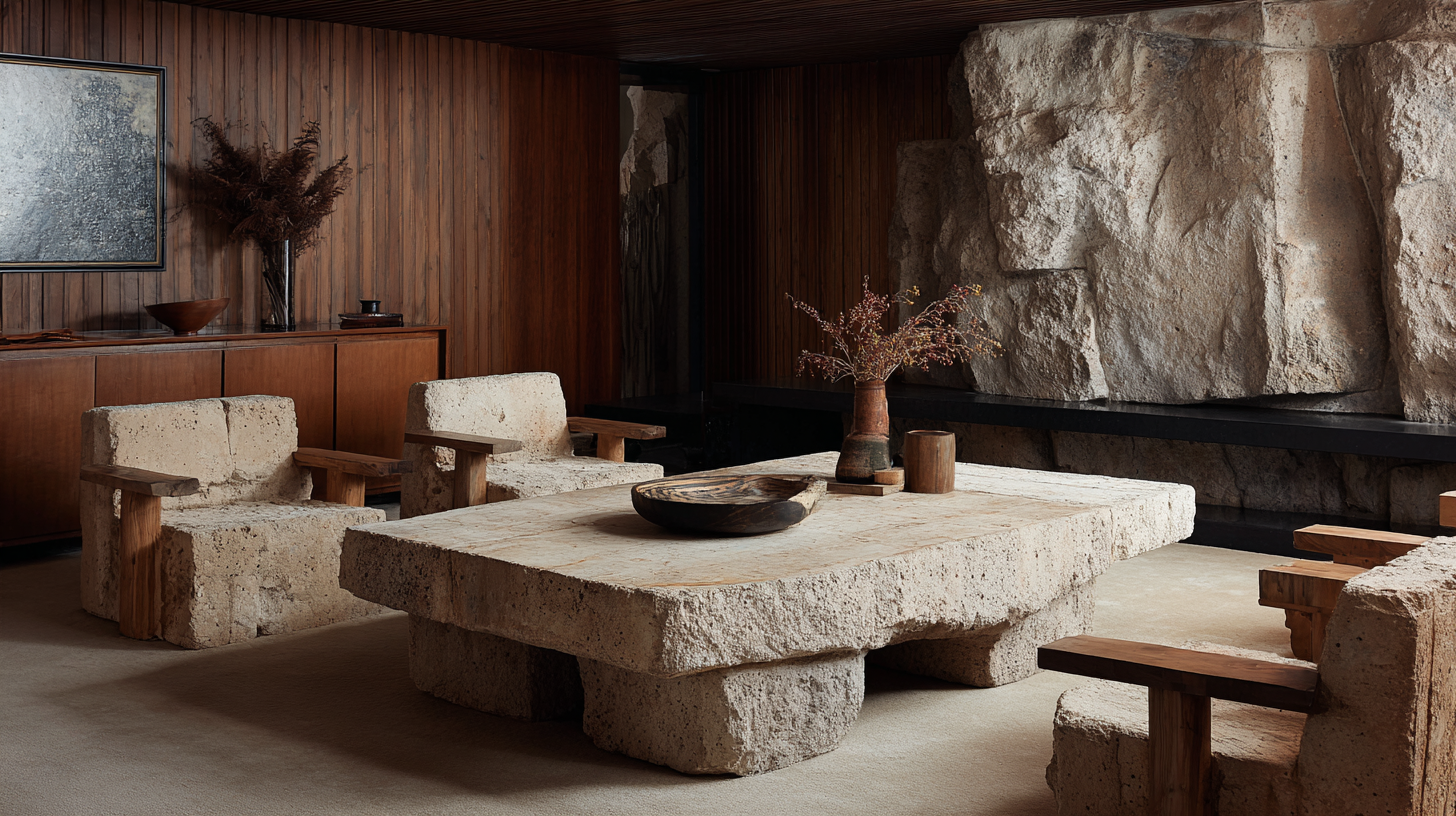 monolithic furniture pieces