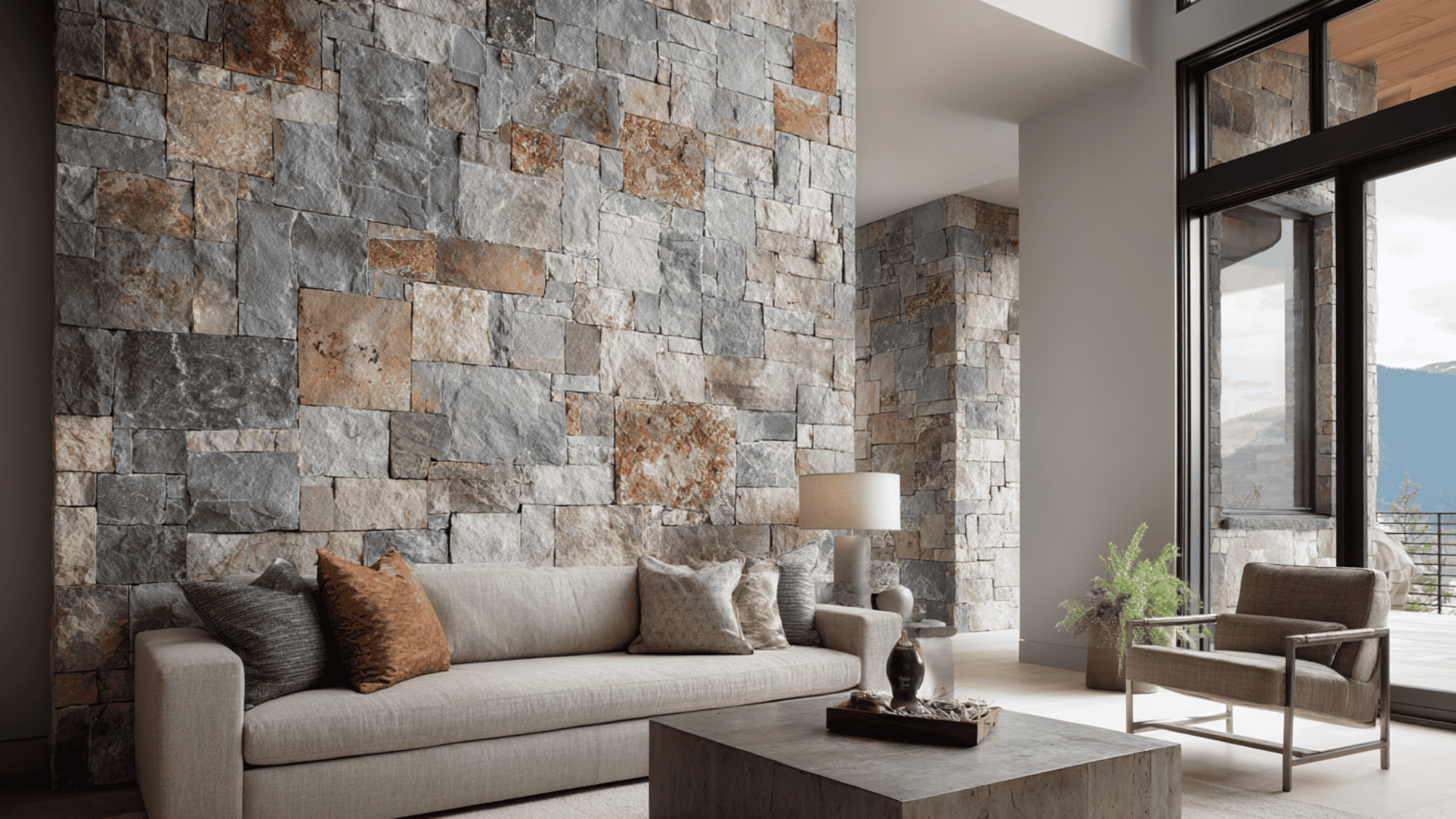natural stone feature walls