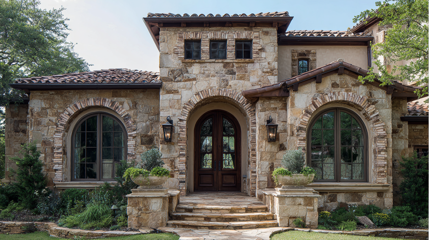 natural stone or brick accents