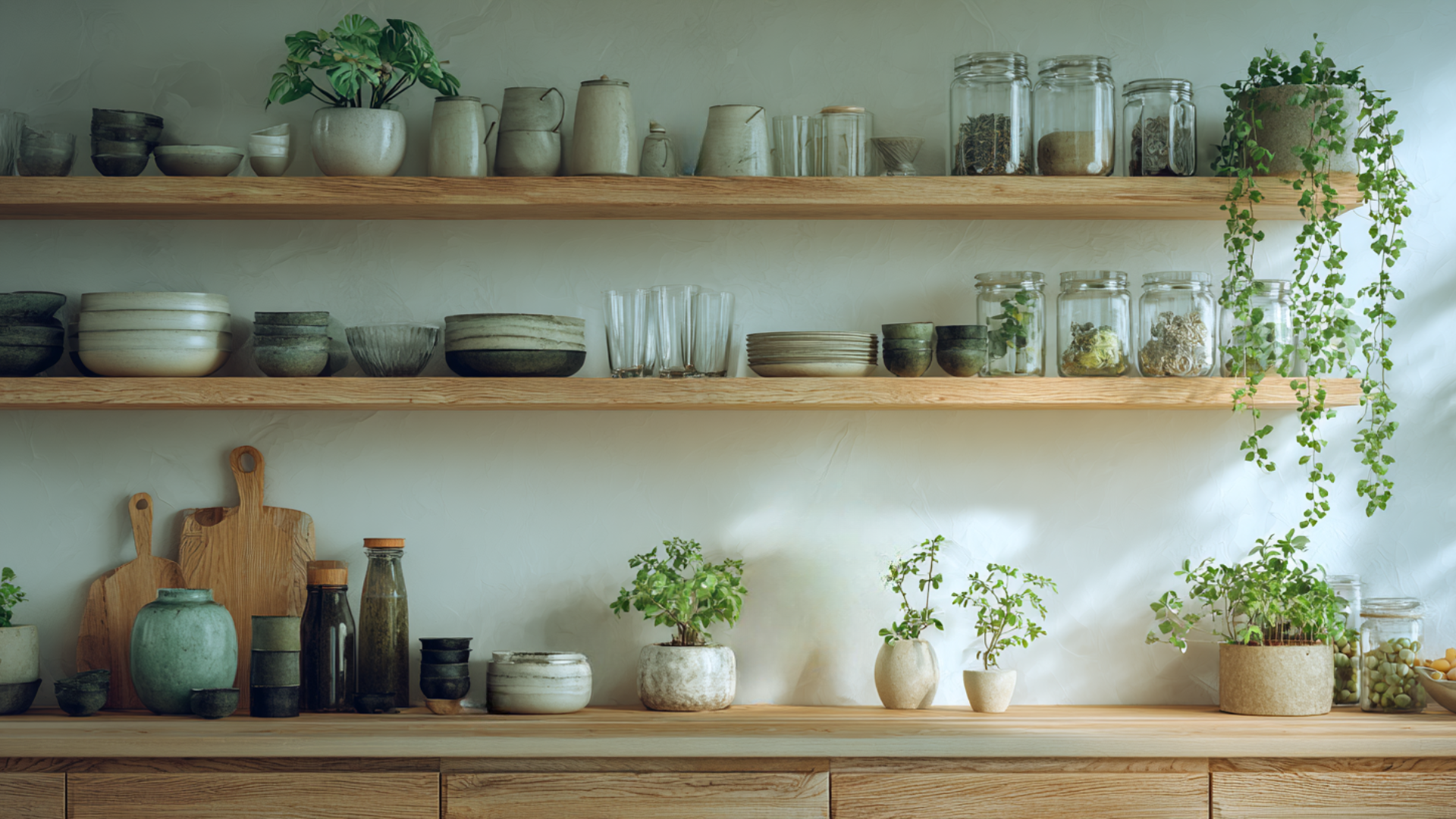 open shelving display