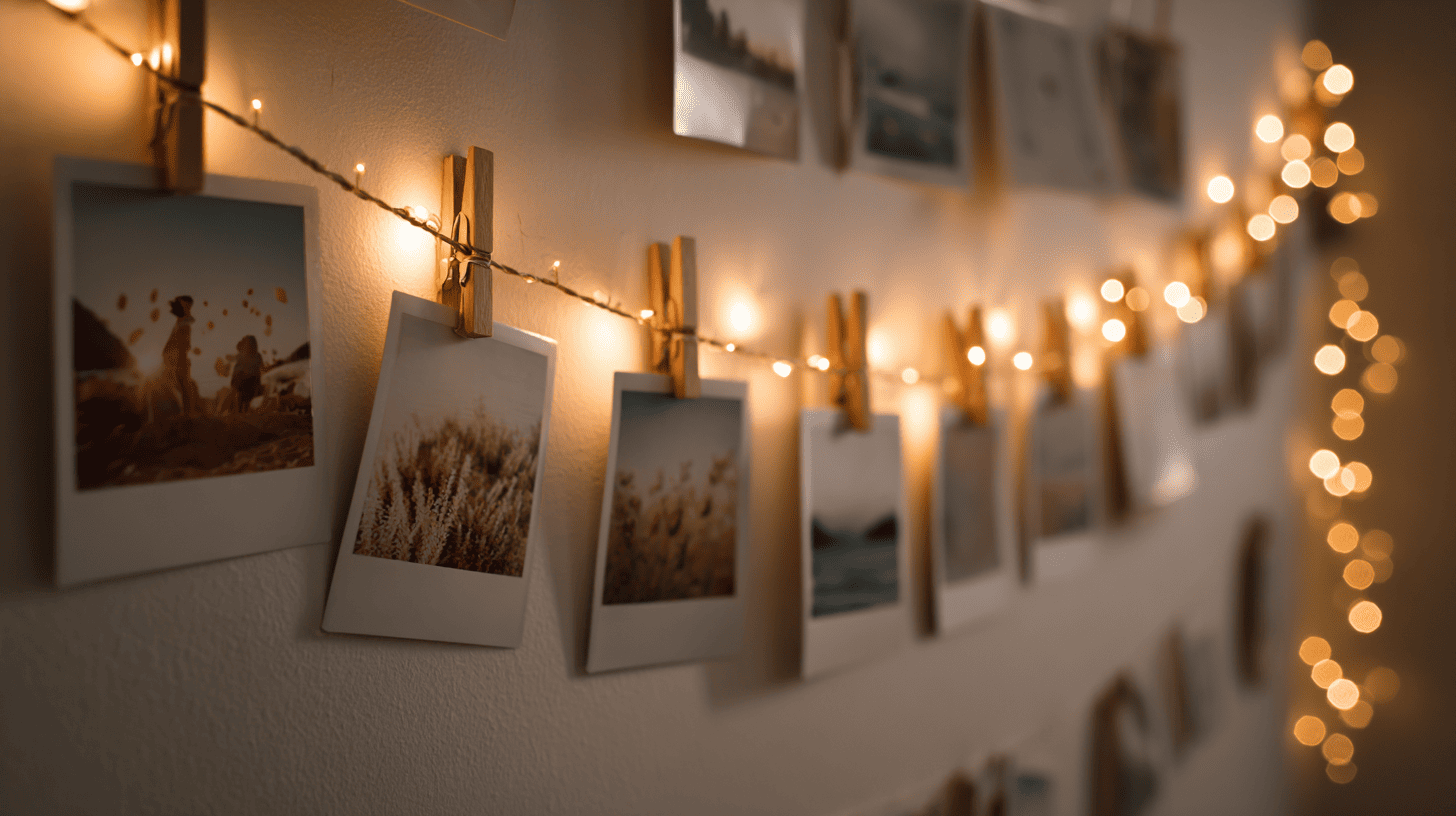 polaroid photo string display