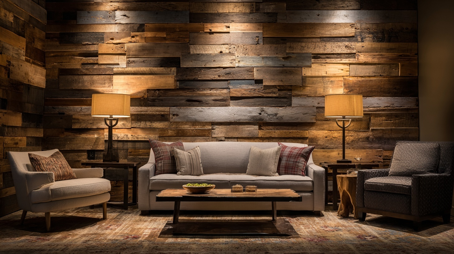 reclaimed wood accent wall