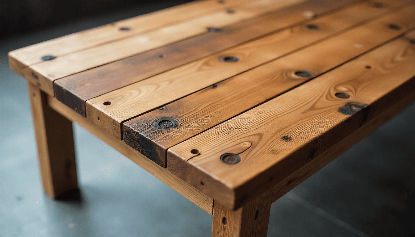 reclaimed wood furniture pieces with simple lines