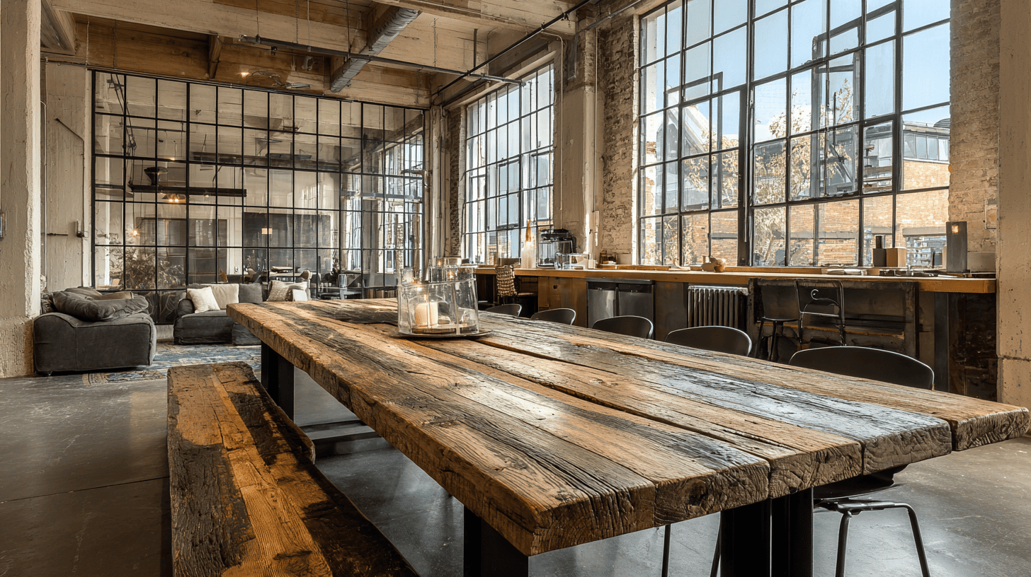 rustic industrial dining tables
