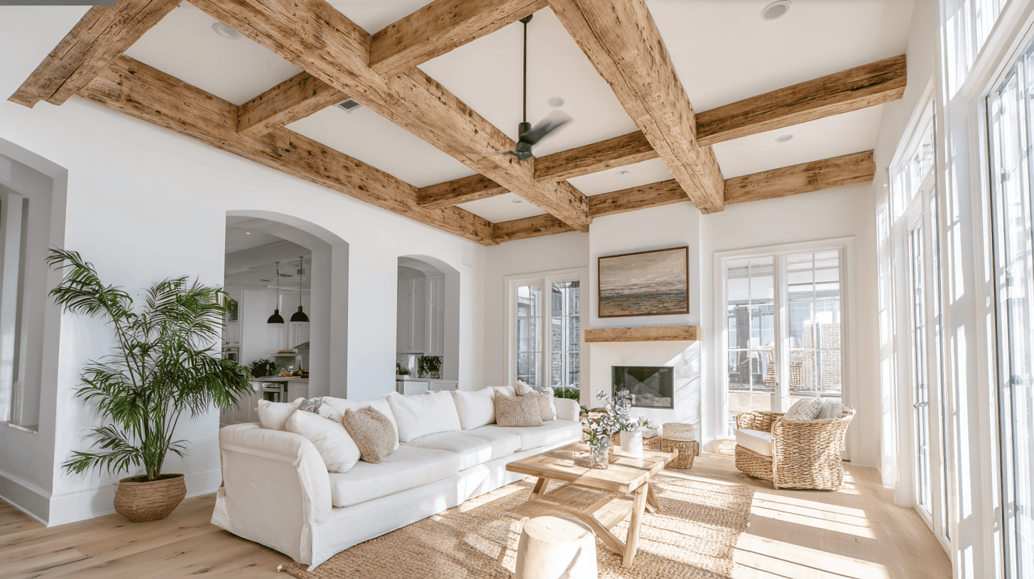 rustic wooden beams