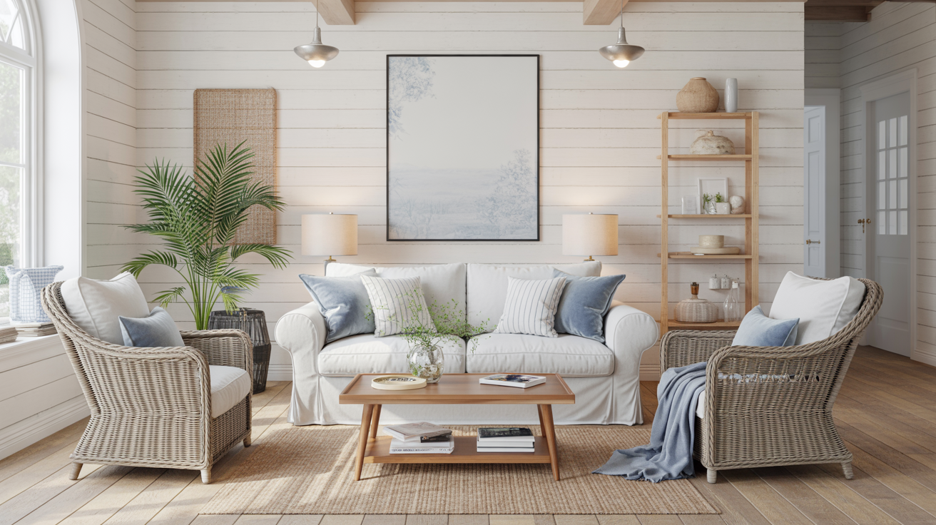 shiplap walls in white or soft colors
