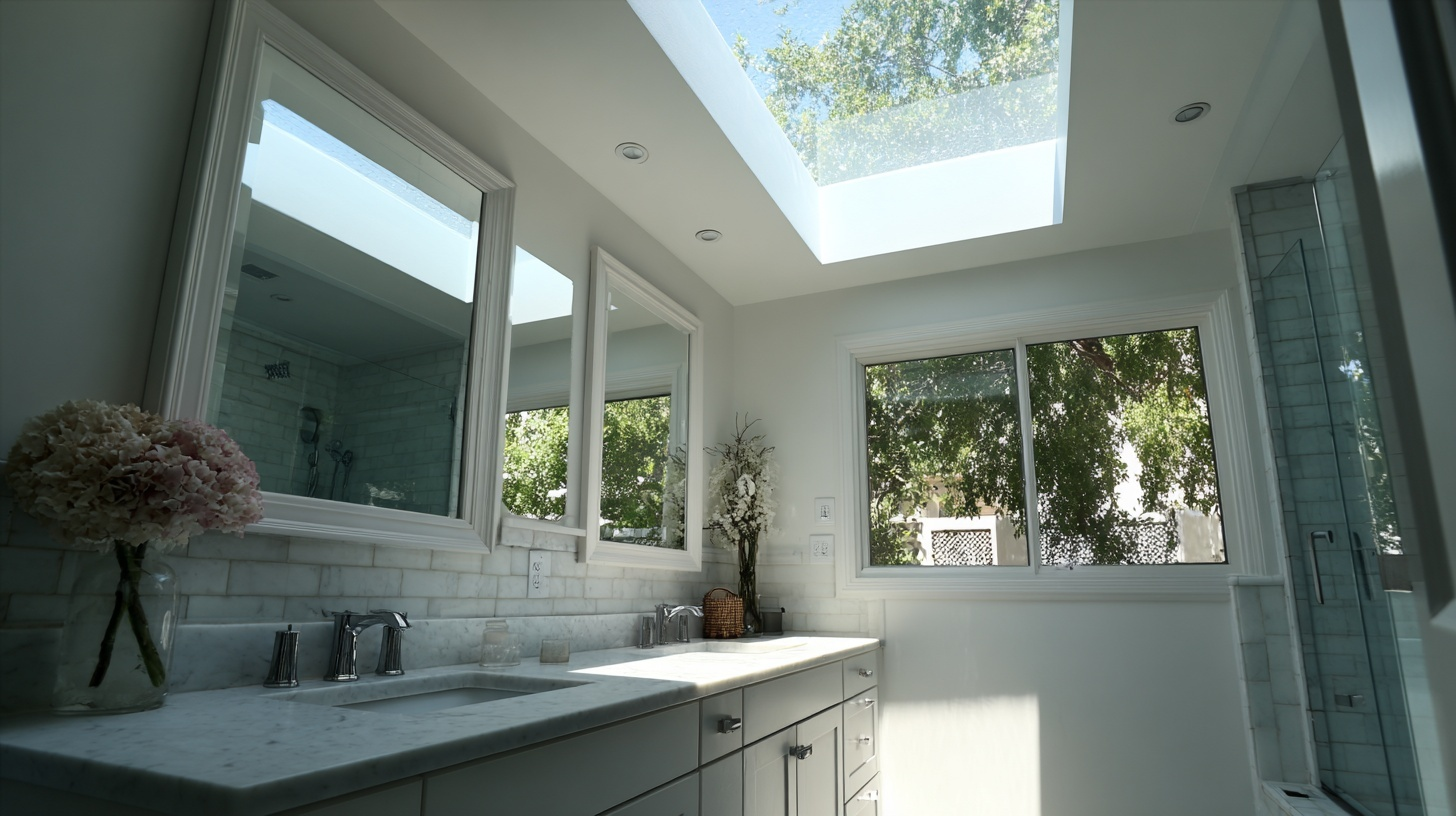 skylight above the vanity area