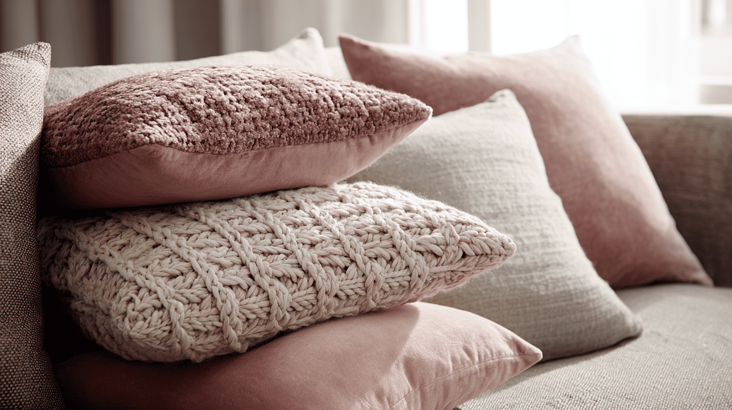 soft throw pillow layering