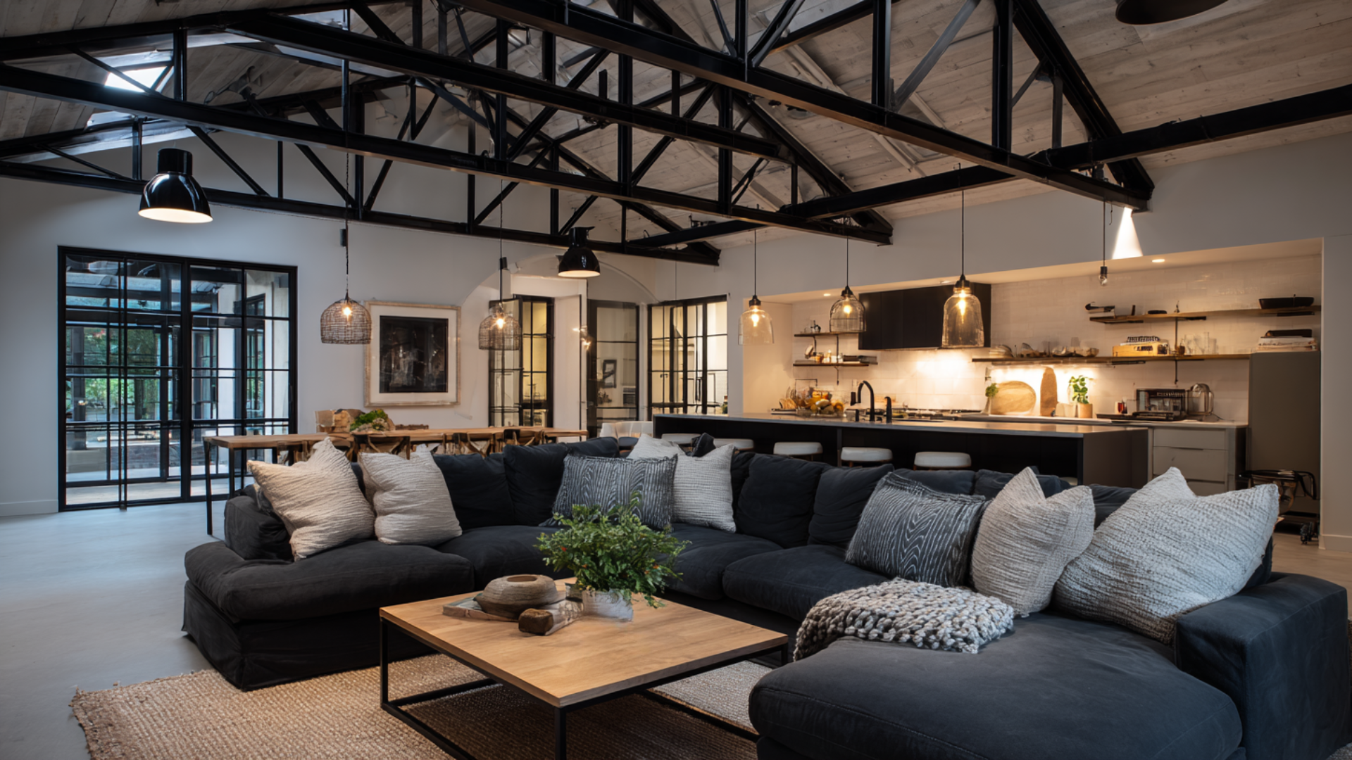 steel beam ceiling features