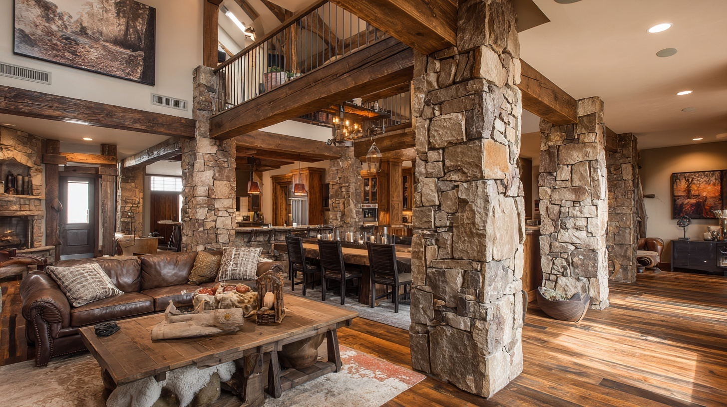 stone accent columns