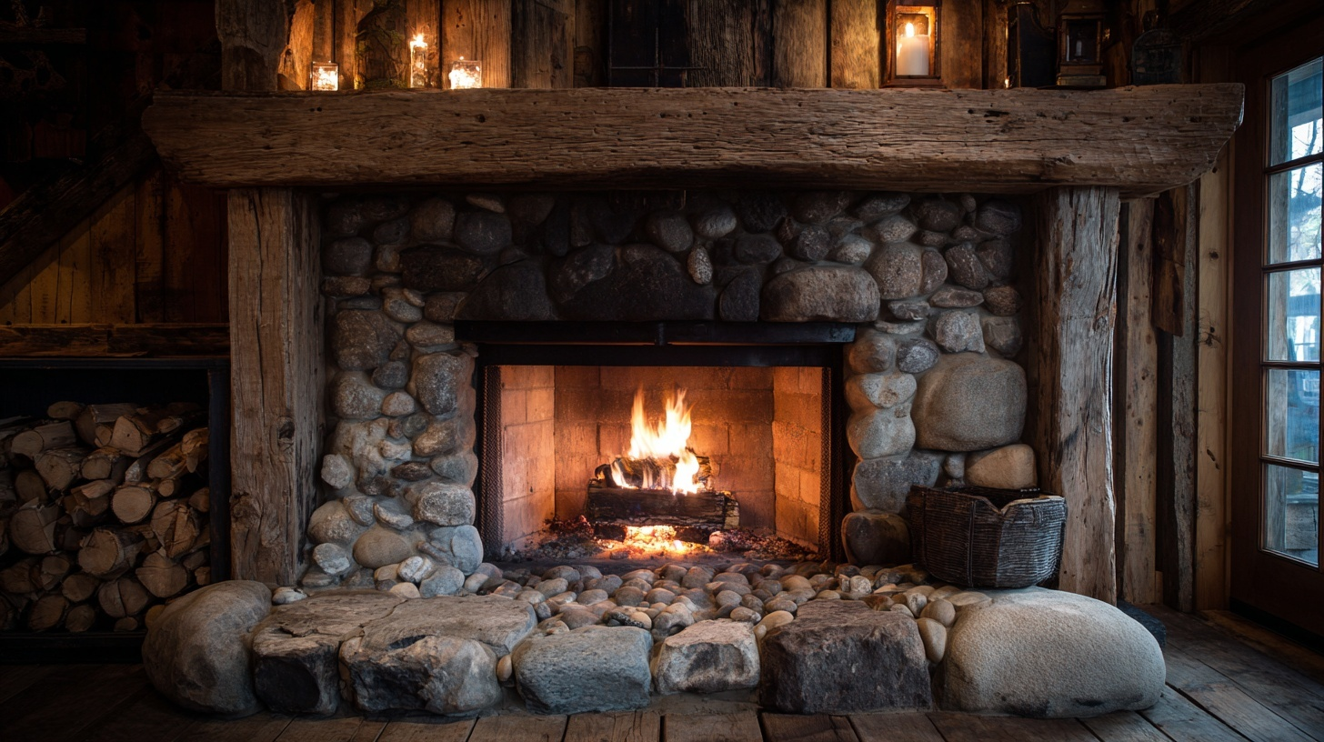 stone fireplace centerpiece