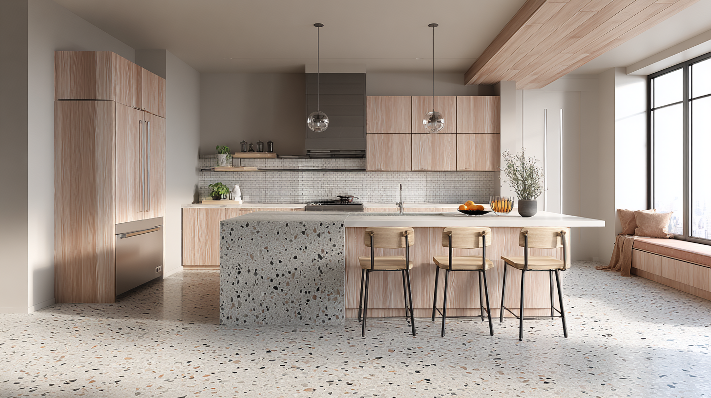 terrazzo flooring accents