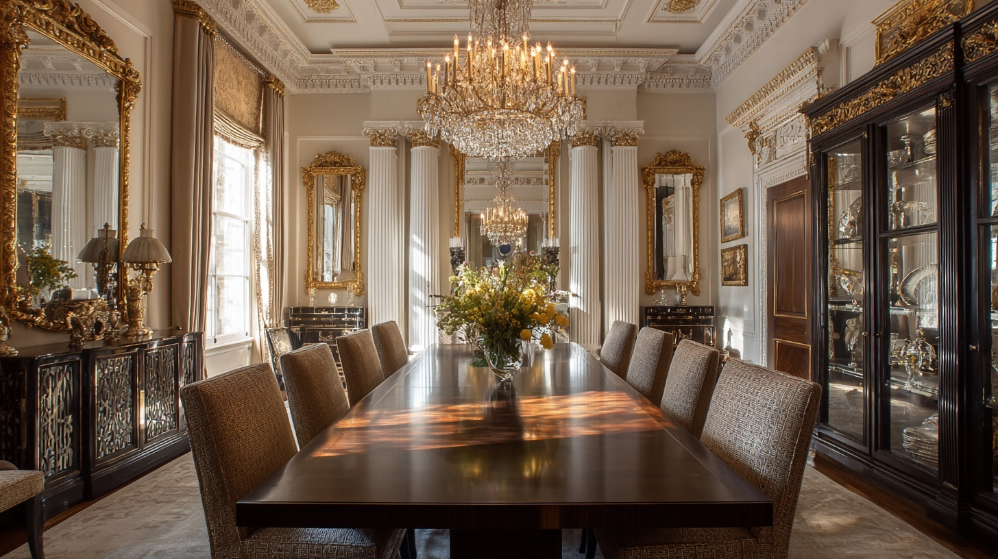 use a rectangular dining table in dark wood